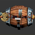 Wooden Barrel Decorative Prop With Metal Hoops Flame Open Sign And Wooden Stand