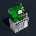 Green Industrial Equipment Equipped With Display Screen Bottles And Storage Cabinet Below