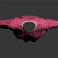Pink Short Sleeve T-shirt with White Grid Pattern and Gramophone Red Case Design