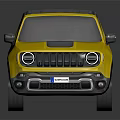 Yellow Small SUV With Modern Design Dark Roof And Alloy Wheels On Dark Background