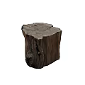 Natural Wood Stump Stool With Rustic Design And Organic Texture For Home Decor