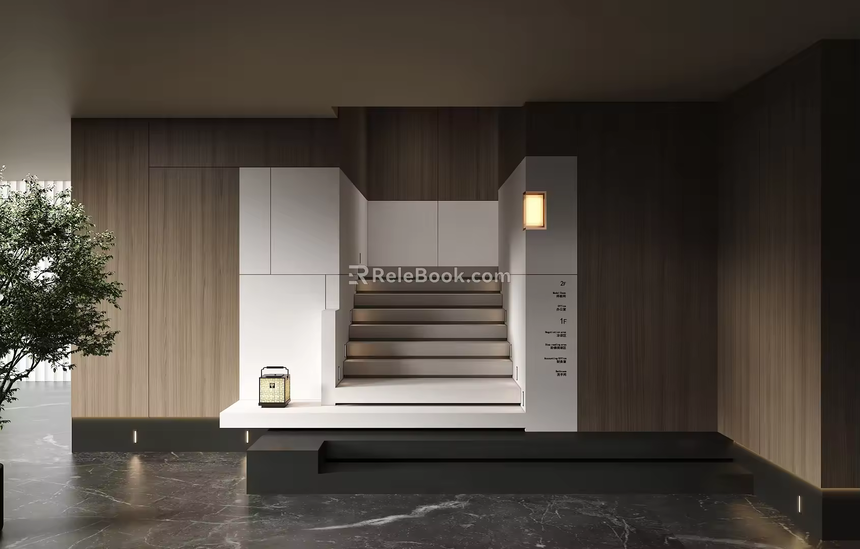 Modern Staircase Stacked Staircase 3d model
