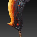 Mythical Flaming Giant Sword With Black Metal Red Gemstone And Decorative Spikes