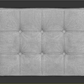 Modern Sofa Bench With Light Gray Upholstered Seat And Crossed Chrome Metal Legs