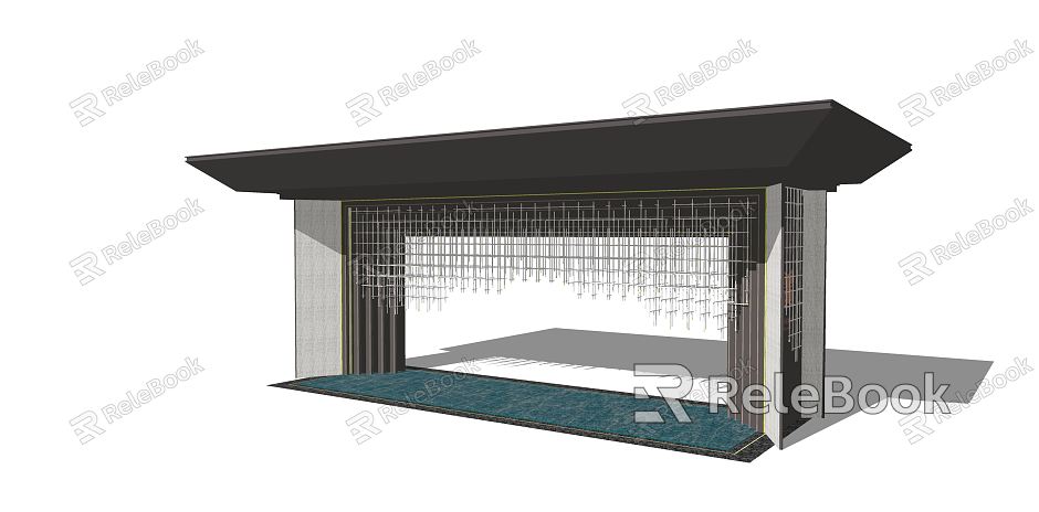 New Chinese Style Gate Archway Entrance Gate model