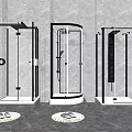 Modern Glass Shower Sauna Enclosures With Metal Frames And Non slip Mats