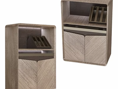 Modern Wooden Table and Chair Set With Storage Shelves And Cabinet Design 3d model