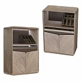 Modern Wooden Table and Chair Set With Storage Shelves And Cabinet Design