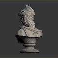 Classical Plaster Female Bust Decorative Furniture Piece With Elegant Drapery And Headdress Design