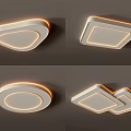 Modern Ceiling Lights with Various Geometric Shapes and Warm Edge Lighting Design 3d model