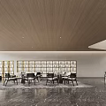 Modern Sales Office Lobby With Marble Floor Green Plants And Sofa Seating