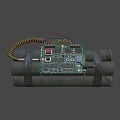Weapon Bomb With Electronic Circuit Board Digital Timer Yellow Coiled Hose And Metal Straps