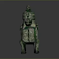 Ancient Chinese Bronze Vessel With Animal Head Decorations And Intricate Patterns