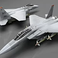 Two Modern Silver Gray Military Fighter Jets With German Flag And Weapon Mounts