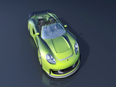 Yellow Open Top Sports Car With Sleek Design And Modern Aerodynamic Features 3d model