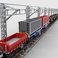 LEGO Toy Building Blocks Train Carriage Train Freight Train Light Rail High Speed Rail EMU 3d model