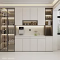 Modern White Kitchen Interior With Cabinets Island Countertop Range Hood And Appliances