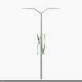 Industrial Equipment Steel Pole Featuring Cross Support Structure With Green Accents