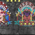 Chinese Trendy Style Decorative Lights With Peking Opera Mask And Colorful Patterns