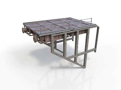 Train Chassis Structure With Metal Frame And Wheel Components Design 3d model