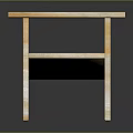 Simple Modern Wooden Stool With Light Wood Color And Rectangular Seat Design 3d model