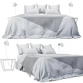 Double Bed Featuring Soft Bedding Blanket Modern Side Tables and Lamps 3d model