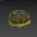 Freshly Baked Round Bread With Powdered Sugar Topping And Soft Texture 3d model