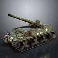 U.S. Army Military Tank With Long Barrel Track And Star Emblem Design