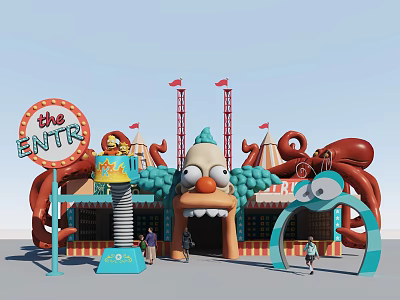 Modern Cartoon Playground Store Door Entrance Commercial Beauty Chen 3d model