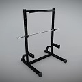 Sturdy Black Squat Rack with Barbell for Home Gym Training Equipment