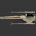 X Wing Starfighter Spacecraft Model With Detailed Design For Space And Aerospace