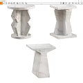 Modern Geometric Marble Side Tables With Unique Pedestal Designs For Home Decor
