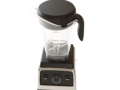 Modern Home Kitchen Blender With Stainless Steel Base Black Lid And Transparent Container 3d model
