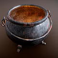 Vintage Metal Cooking Pot With Dual Handles And Three Legs For Home Cooking Use