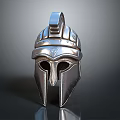 Ancient Warrior Helmet With Silver Metal Design And Historical Armor Details