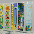 Colorful Kids Wall Decor With Cartoon Patterns Giraffe Sun City Ocean Space Animals