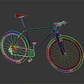 Blue Frame Bicycle With Red Seat Silver Components And Black Tires