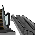 Modern Elevator Systems Featuring Escalators Glass Enclosed Shafts And Commercial Models 3d model