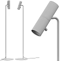 Modern Black Floor Lamp With Adjustable Head And Metal Stand For Living Room