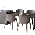 Modern Dining Table and Chair Combination Dining Chair Island Table 3d model