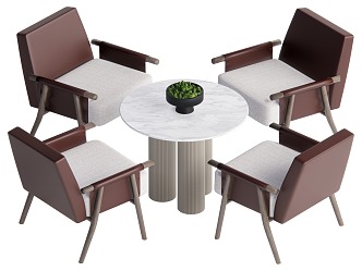 Modern leisure tables and chairs 3d model