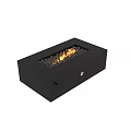 Angelspire Black Metal Outdoor Fire Pit with Flames and Decorative Stones for Patio Use