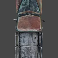 Vintage Rusted Green Truck With Weathered Exterior And Wooden Bed