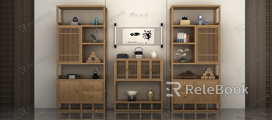 New Chinese-style Cabinet Cabinet Chinese-style Cabinet Light Luxury Cabinet Board Cabinet Shelf Chinese-style Shelf model