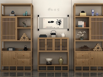 New Chinese-style Cabinet Chinese-style Cabinet Light Luxury Cabinet Board Cabinet Shelf Chinese-style Shelf model