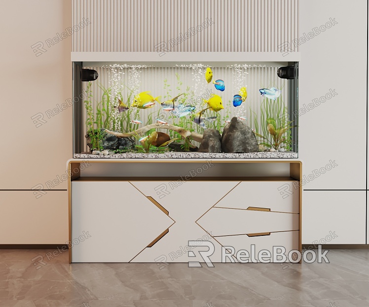 Modern Fish Tank Glass Fish Tank Aquarium Display Cabinet Side Cabinet model