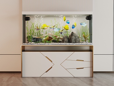 Modern Fish Tank Glass Fish Tank Aquarium Display Cabinet Side Cabinet model