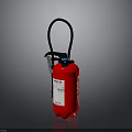 Red Fire Extinguisher With Black Hose Handle And Safety Label For Home Office Safety