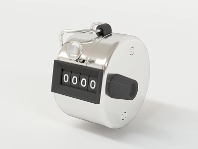 Silver Manual Commercial Equipment With Digital Display And Control Knob 3d model