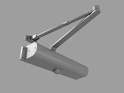 Durable Metal Door Closer With Automatic Closing Arm Lever Mechanism 3d model